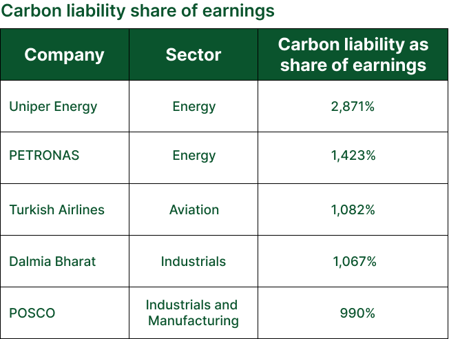 Carbon liability share of earnings-1